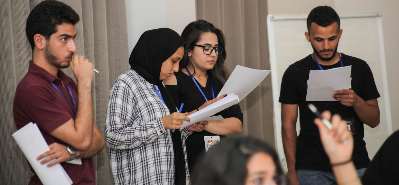 Participants reading their case material